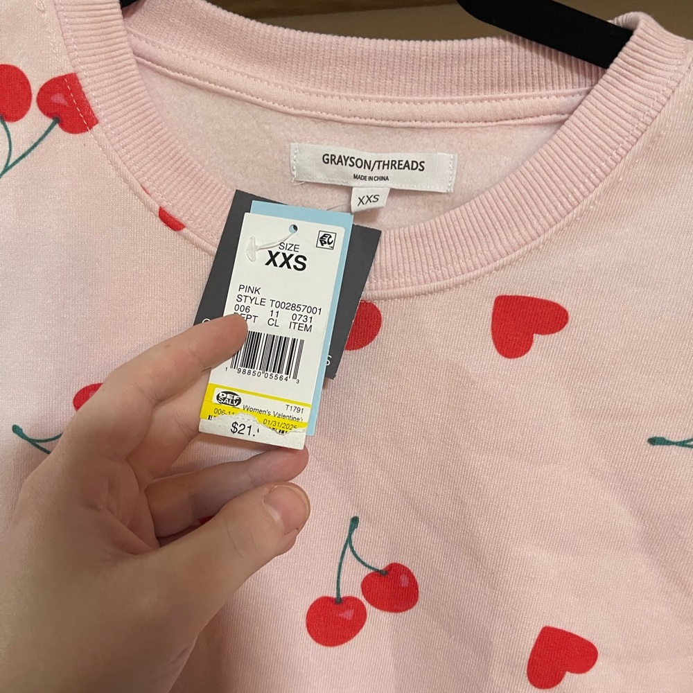 NWT Grayson Threads Pink Cherry Heart 2pc Set - Picture 2 of 4